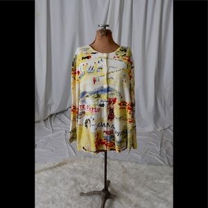 Multi colored sweater with design